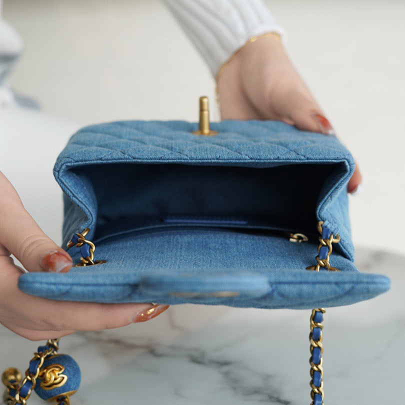 Chanel 22C Denim Mini Flap